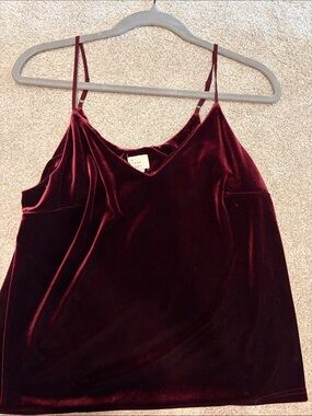 a new day Velvet Spaghetti Strap Cami in Burgundy